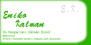 eniko kalman business card